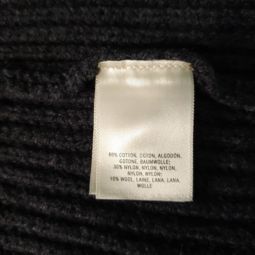 ANTHROPOLOGIE KNITTED & KNOTTED DARK Gray MAJELLA Open Front WOOL BLEND CARDIGAN - Picture 10 of 16